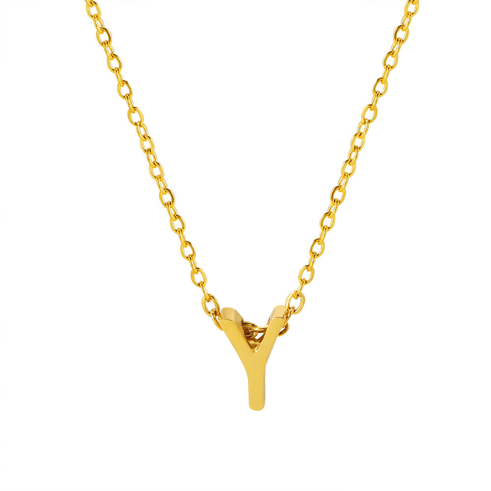 Collar con colgante de alfabeto simple a la moda para mujer
