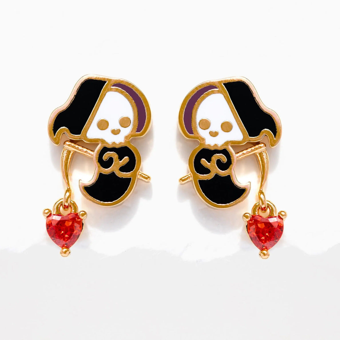 Halloween Black Cat Pumpkin Skull Stud Earrings