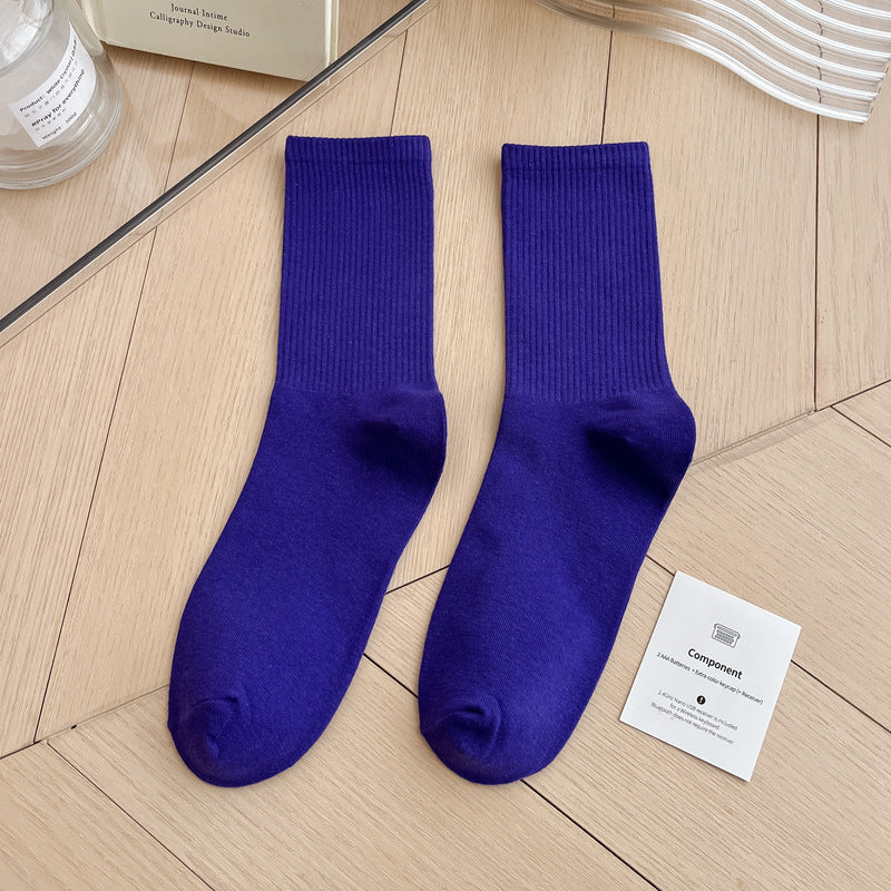 Calcetines sencillos de color sólido multicolor