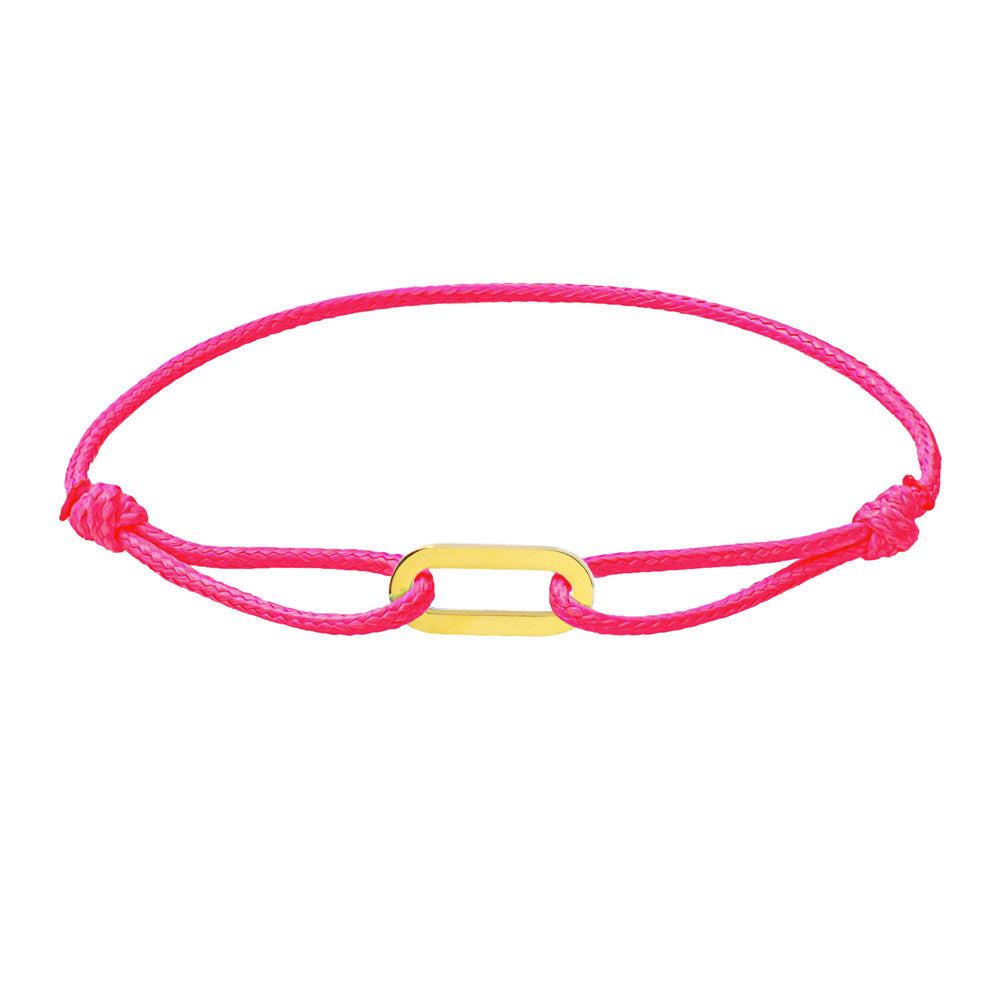 Women Fashion Simple Hand-Woven Single Ring Rope Adjustable Bracelet