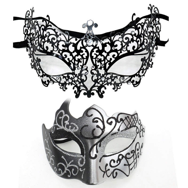 Masquerade Carnival Black Half Face Diamond Mask
