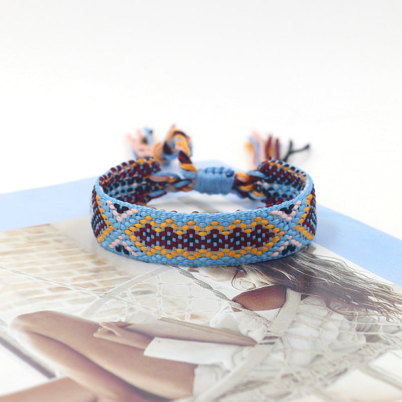 Bohemian Vintage Hand Woven Embroidery Bracelet