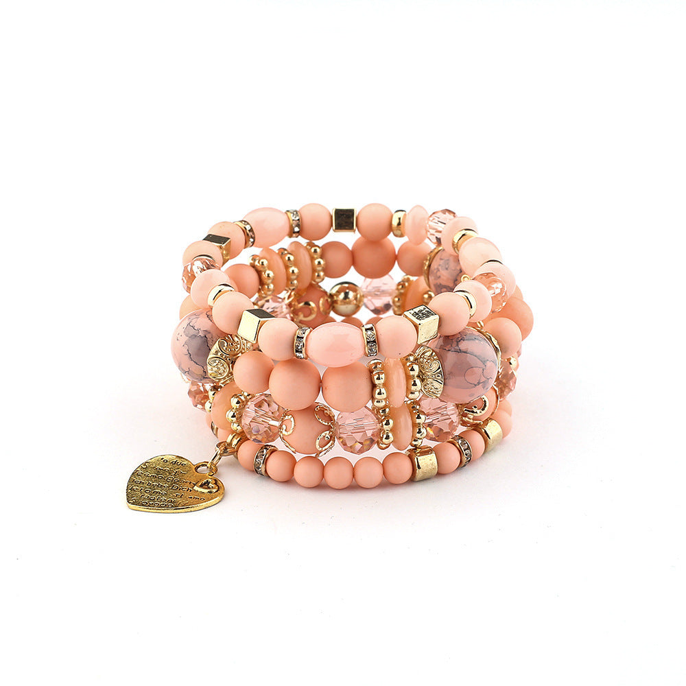 Bohemian Style Multi-Layer Wooden Beaded Bracelet