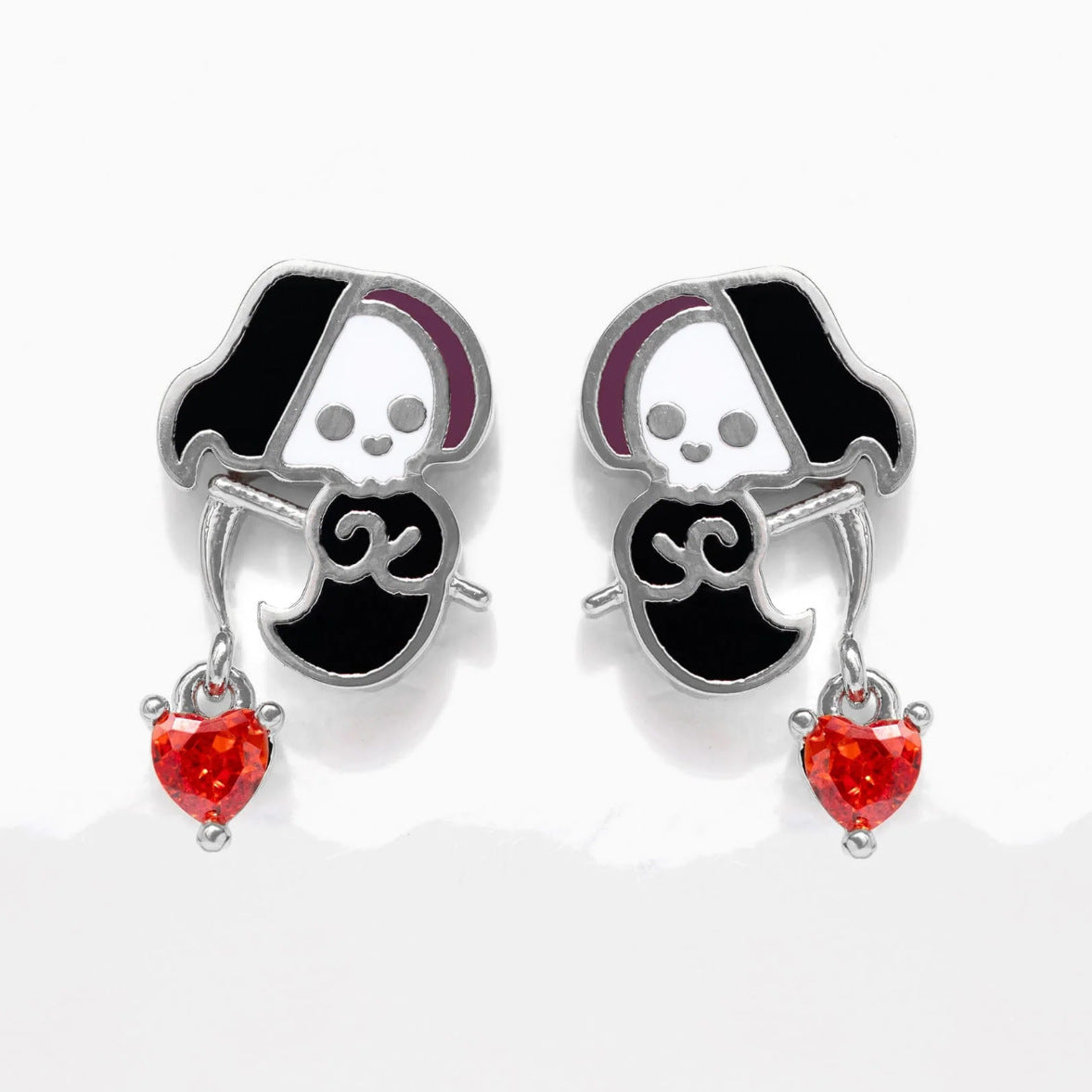 Halloween Black Cat Pumpkin Skull Stud Earrings