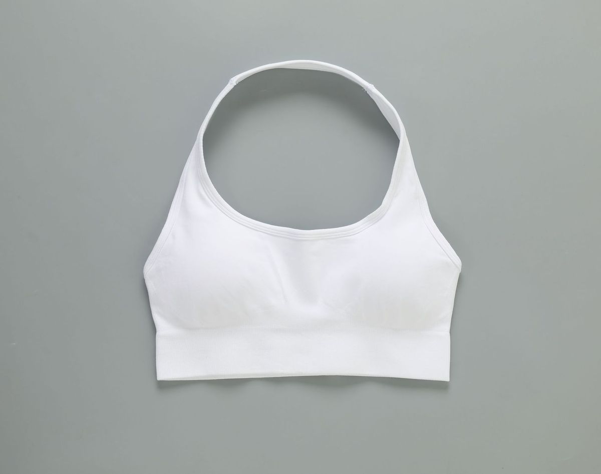 Women Fashion Solid Color Seamless Halter-Neck Bra