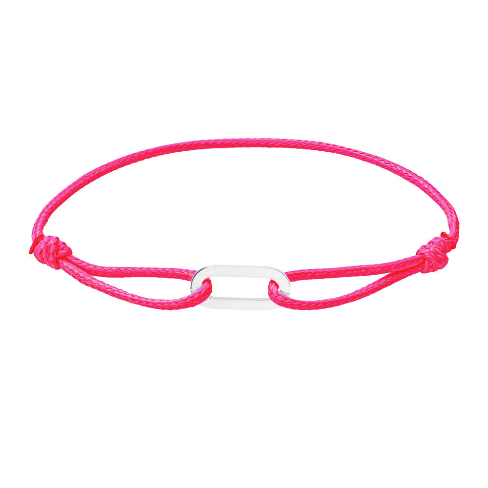Women Fashion Simple Hand-Woven Single Ring Rope Adjustable Bracelet
