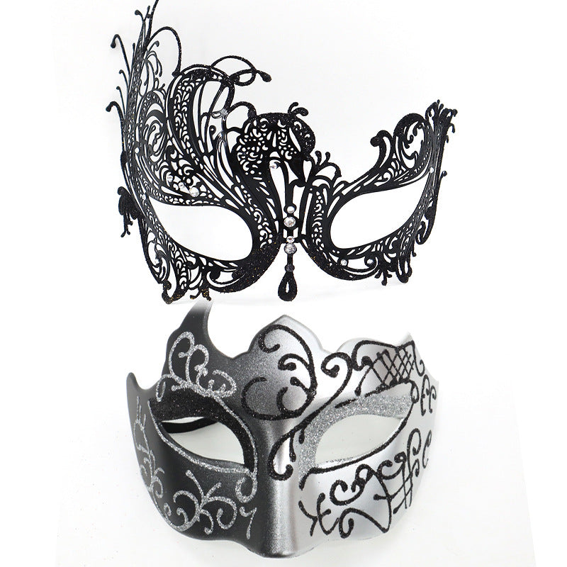 Masquerade Carnival Black Half Face Diamond Mask