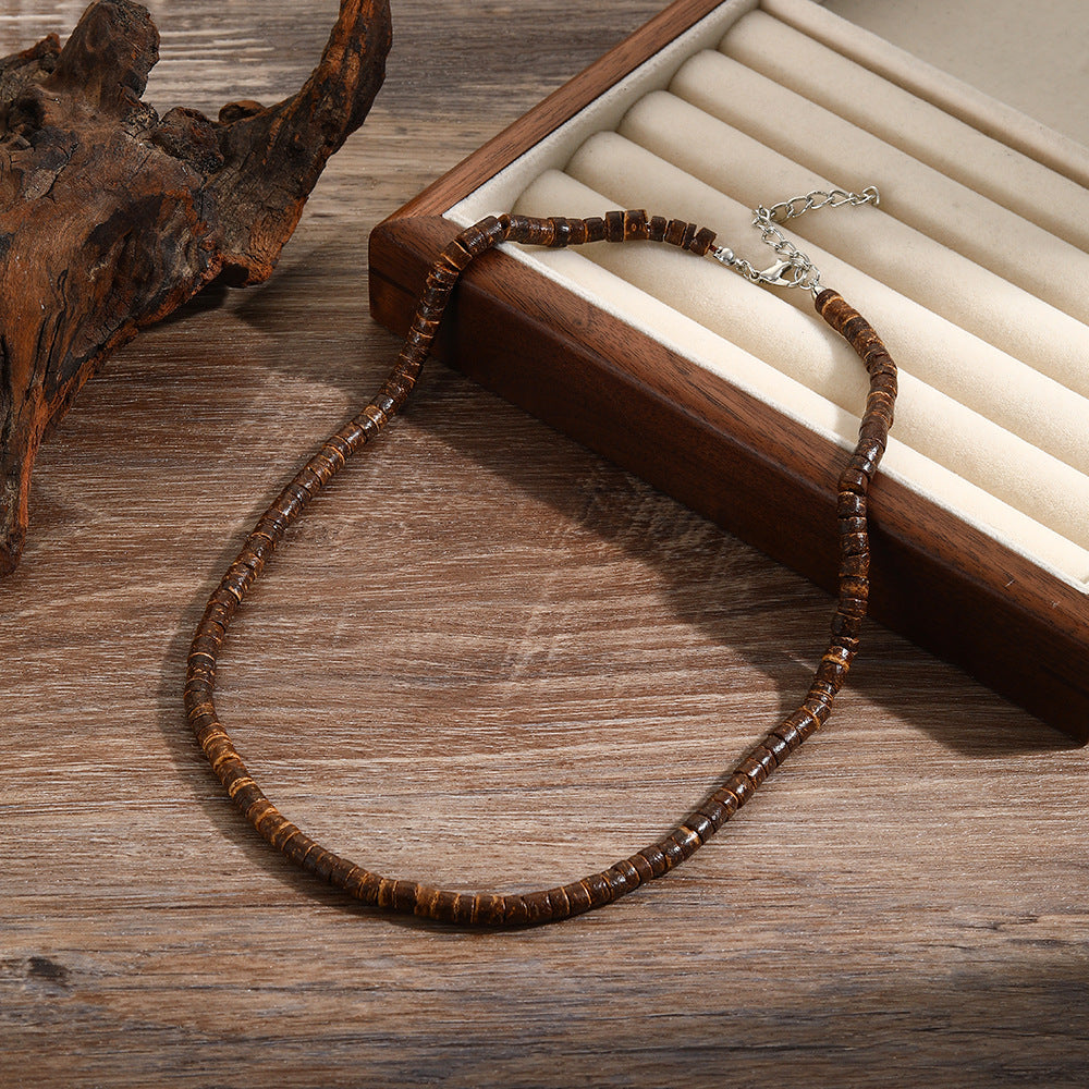 Collar de cuentas turquesas de moda para hombre