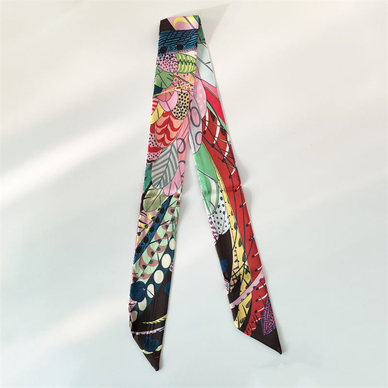 Bufanda con asa para bolso con lazo estampado de moda