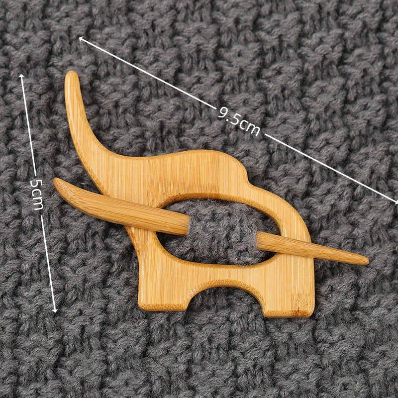 Wooden Animal Brooches for Women's Fashion