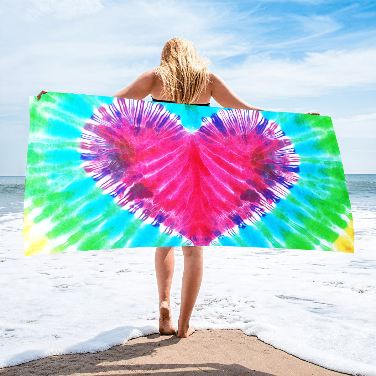 Toalla de playa de secado rápido con estampado informal de moda