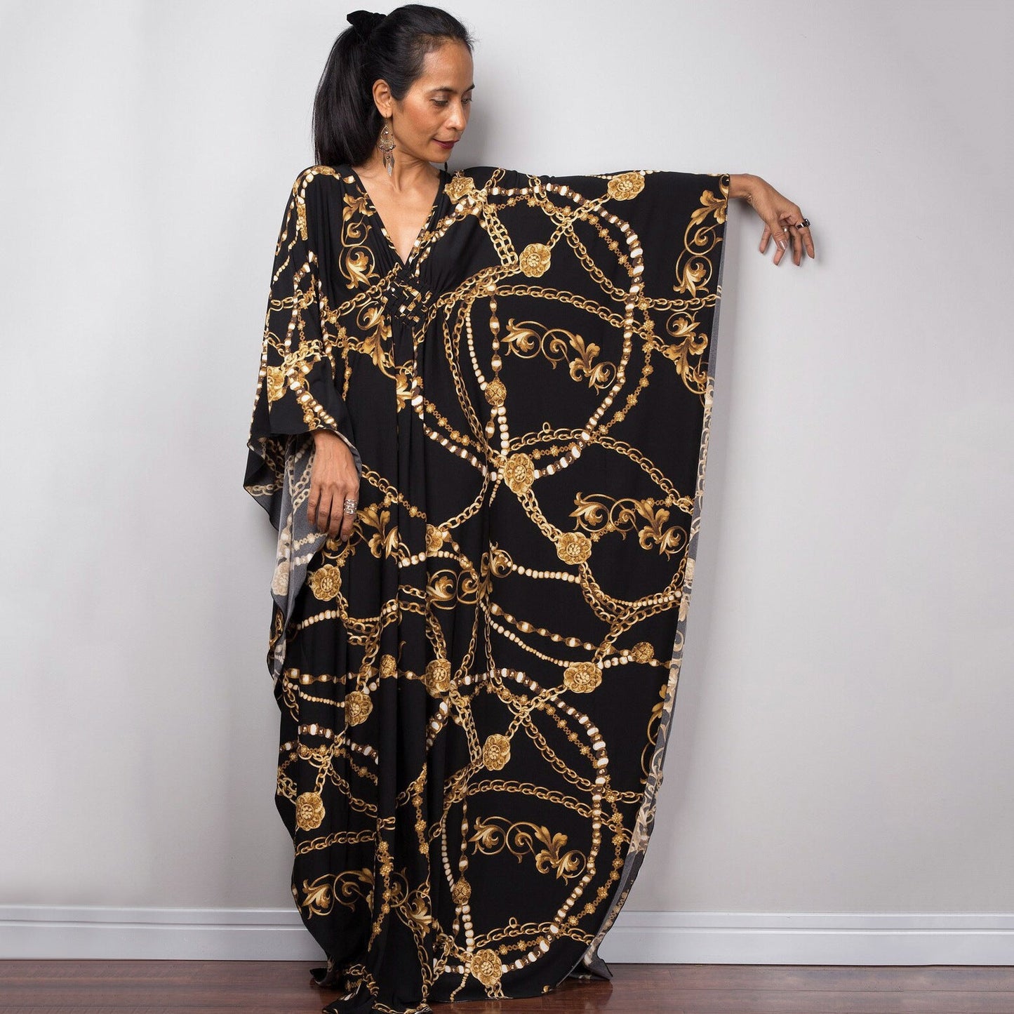 Robe de plage ample en polyester imprimé