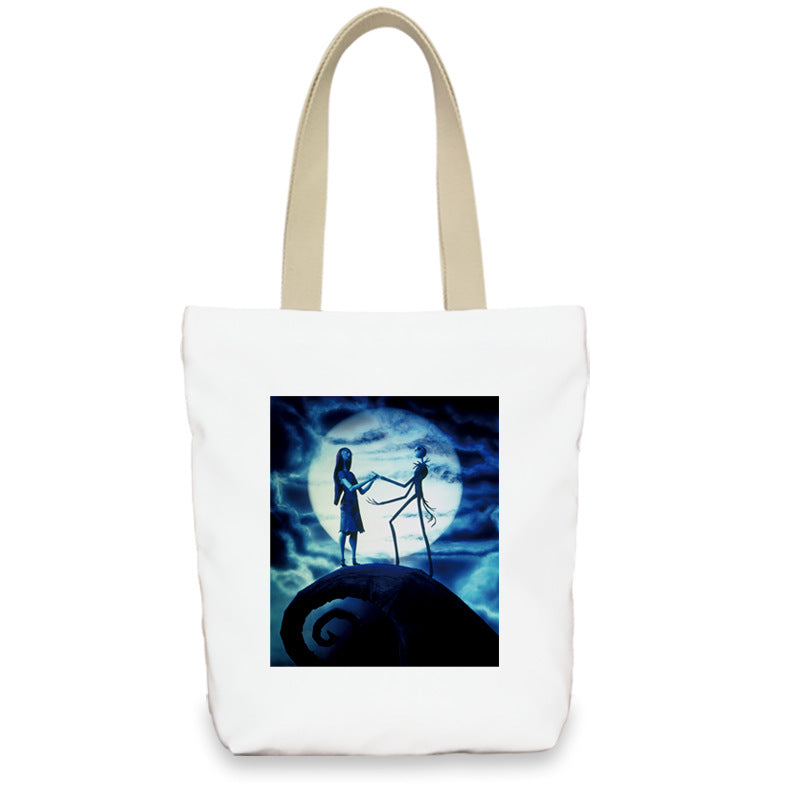 Bolso de lona con diseño de calabaza de Halloween para mujer