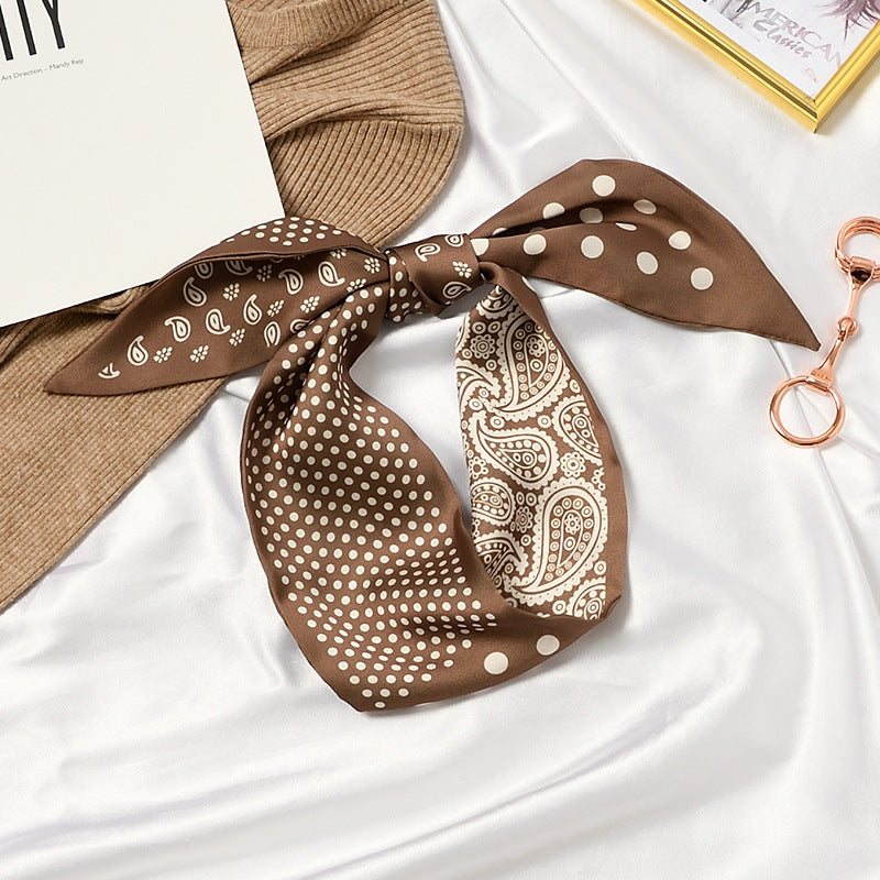 Fashion Printed Ribbon Tie Bag Handle Scarf