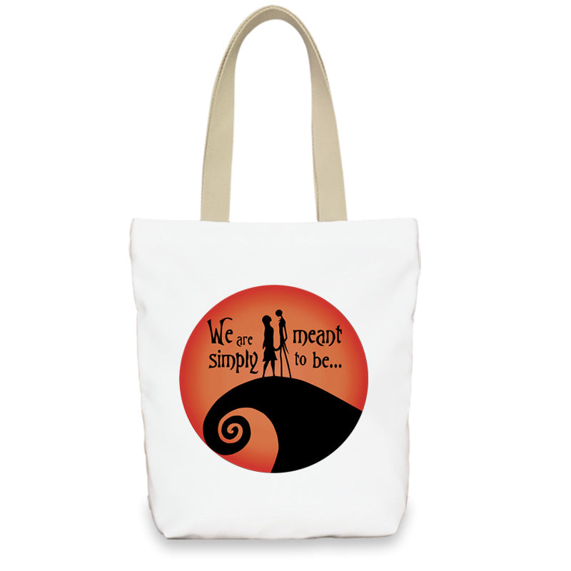Bolso de lona con diseño de calabaza de Halloween para mujer