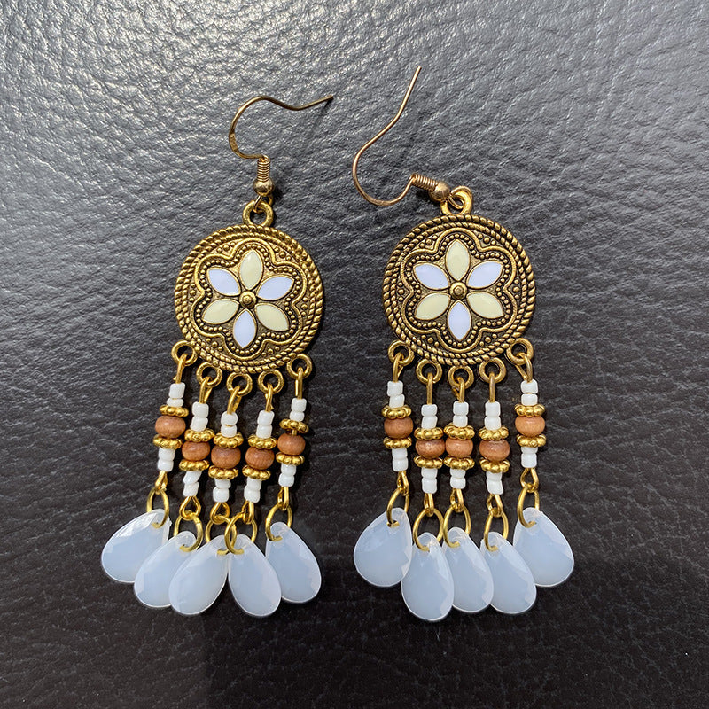 Pendientes con borlas retro de estilo étnico bohemio