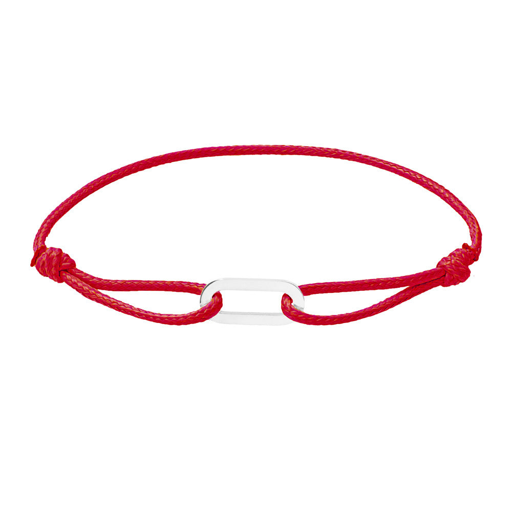 Women Fashion Simple Hand-Woven Single Ring Rope Adjustable Bracelet