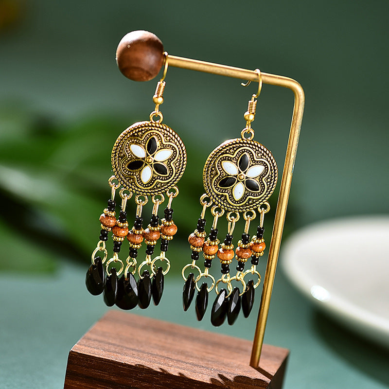 Pendientes con borlas retro de estilo étnico bohemio