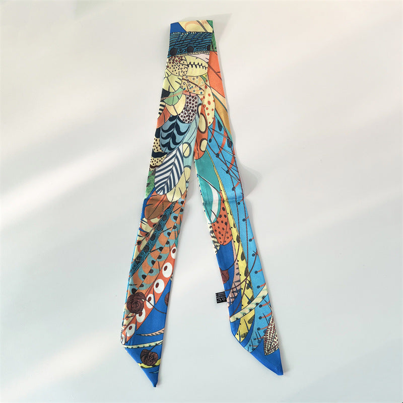 Bufanda con asa para bolso con lazo estampado de moda