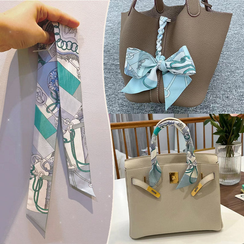 Fashion Printed Ribbon Tie Bag Handle Scarf