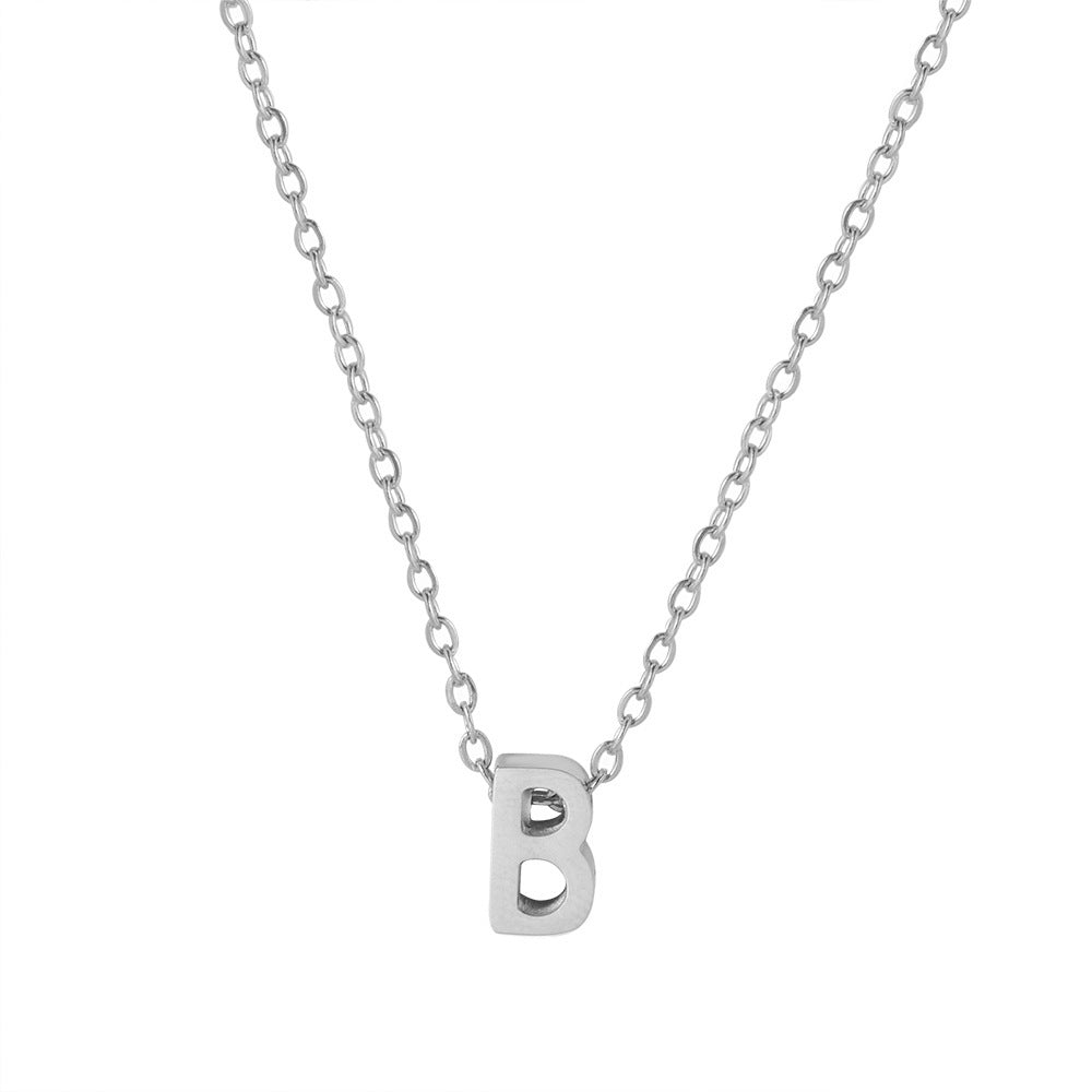 Collar con colgante de alfabeto simple a la moda para mujer