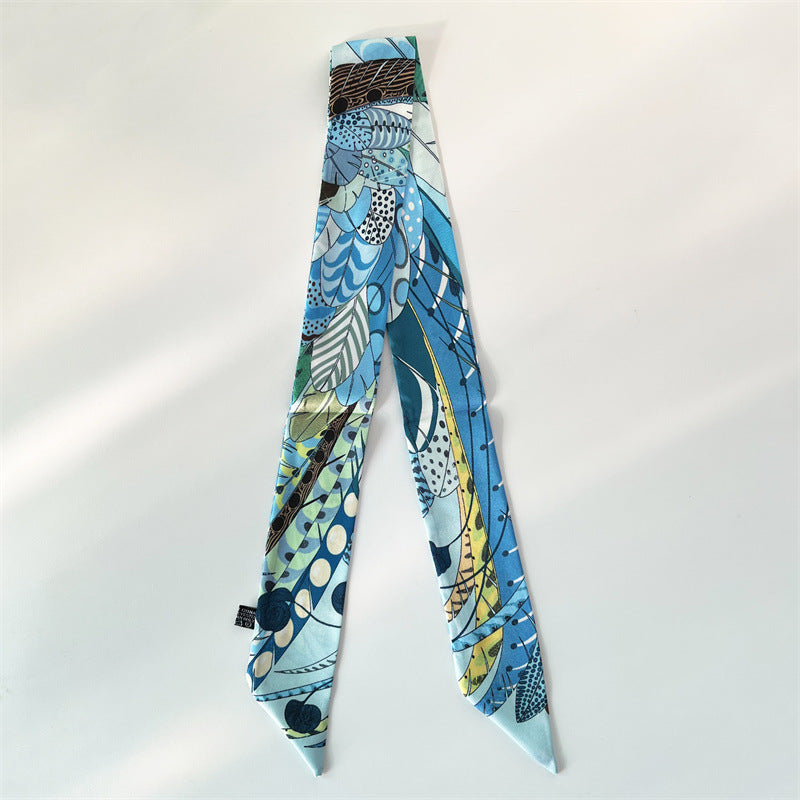 Fashion Printed Ribbon Tie Bag Handle Scarf