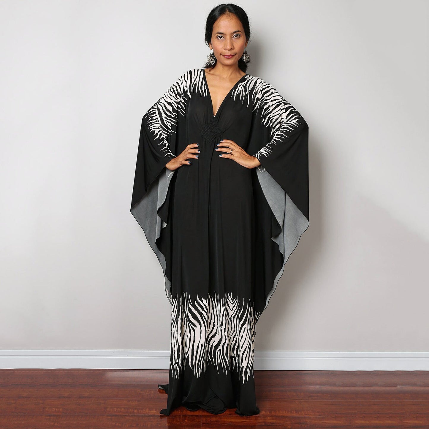 Robe de plage ample en polyester imprimé