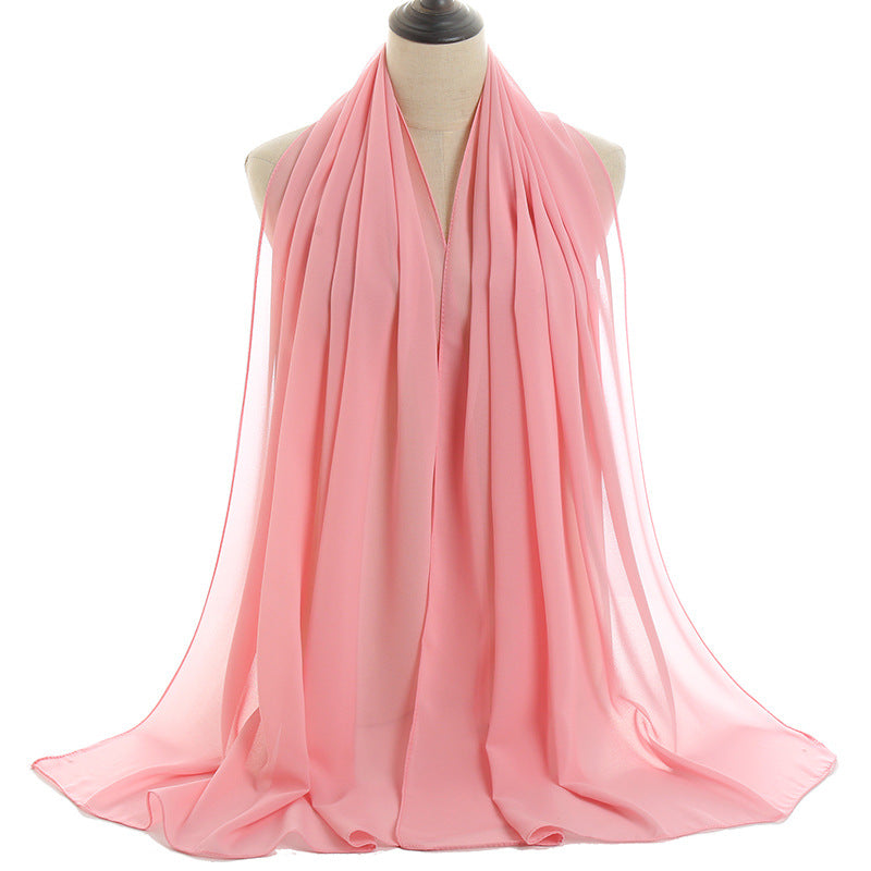 Bufanda de gasa con burbujas de color liso de verano para mujer