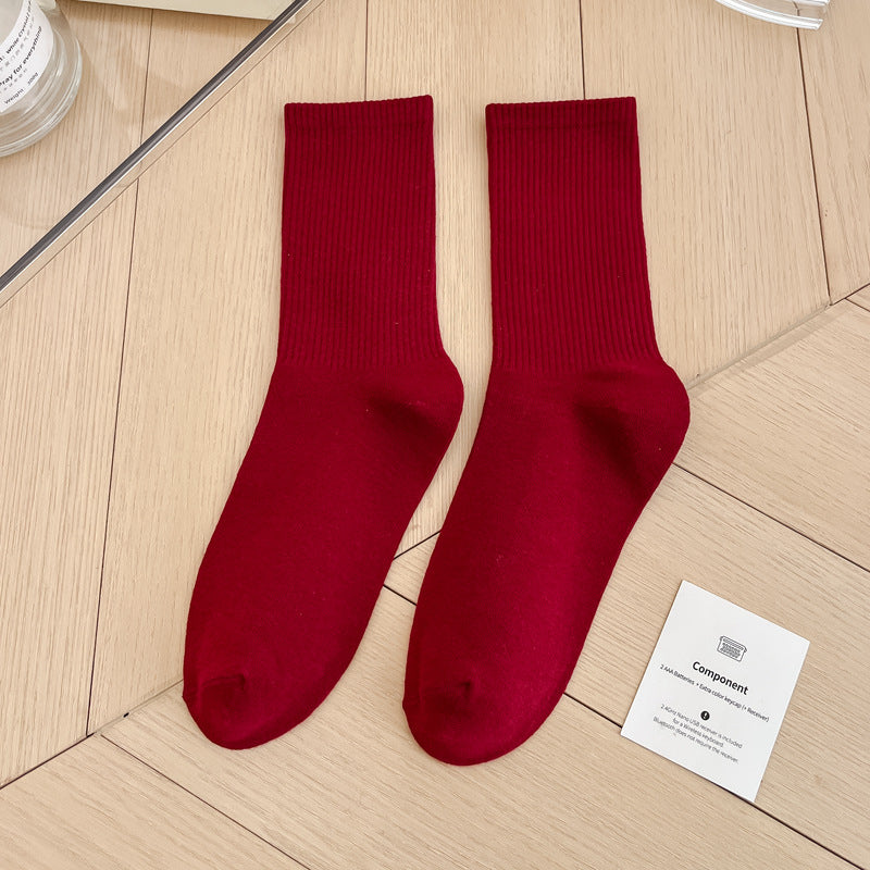 Calcetines sencillos de color sólido multicolor