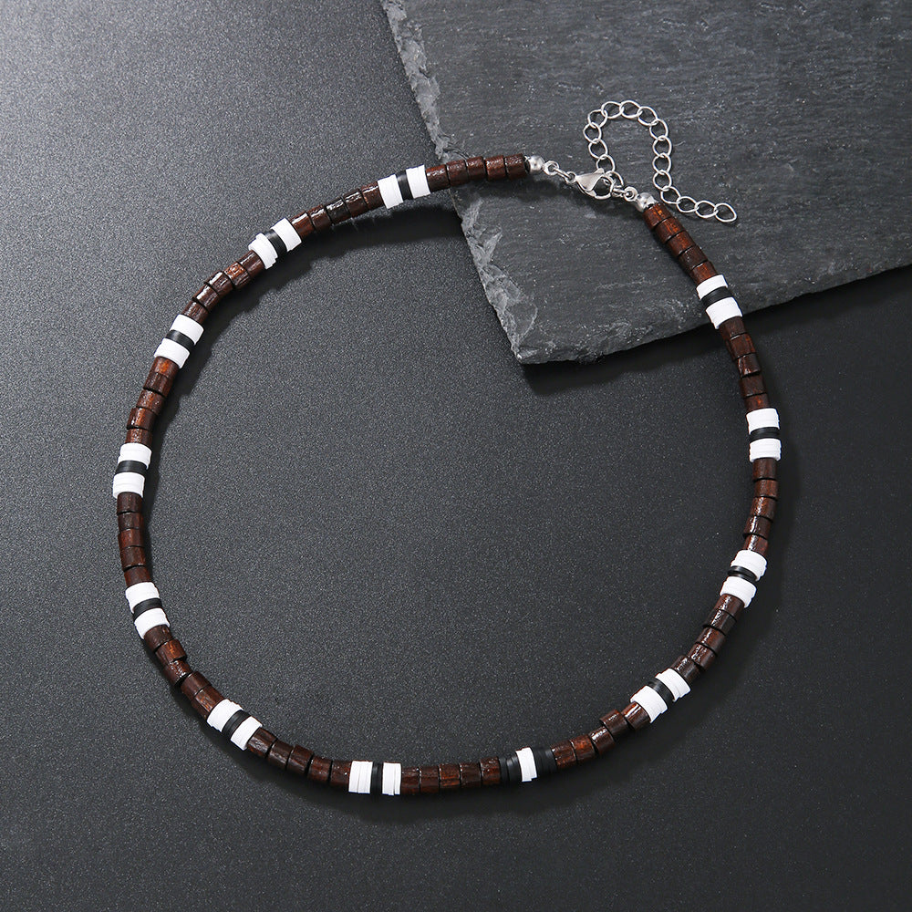 Collar de cuentas turquesas de moda para hombre