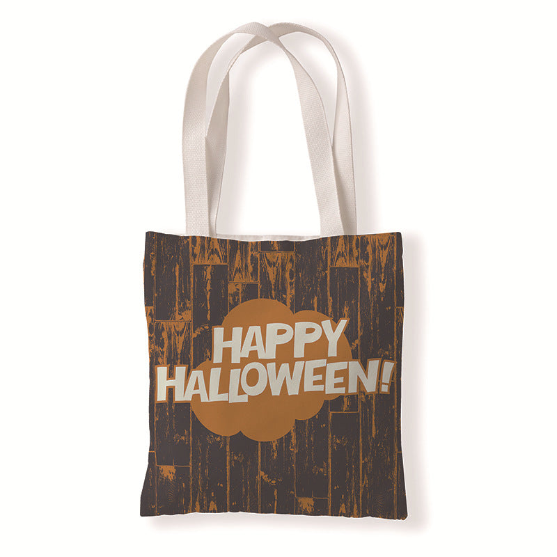 Bolsa de lona con estampado de calabaza de Halloween para uso diario