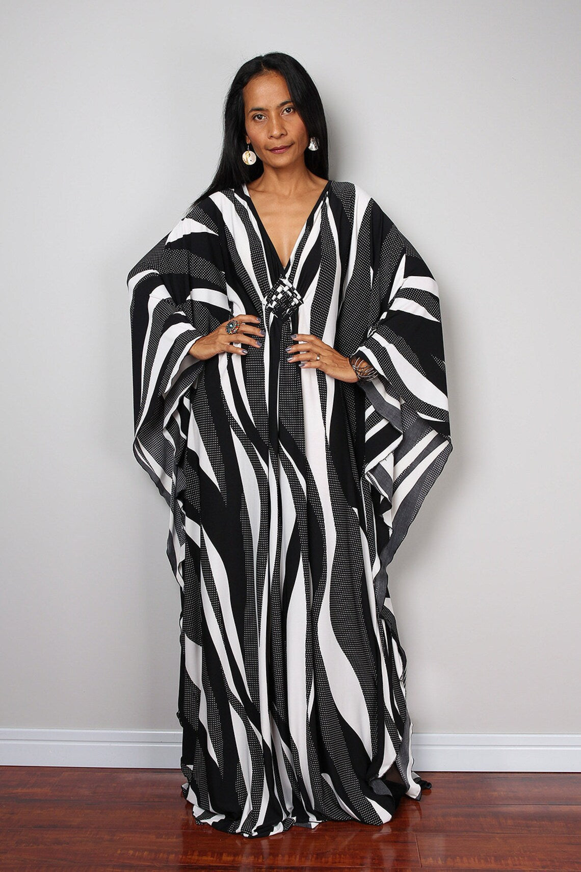 Robe de plage ample en polyester imprimé