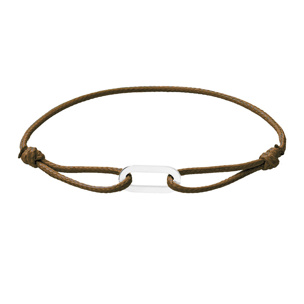 Women Fashion Simple Hand-Woven Single Ring Rope Adjustable Bracelet