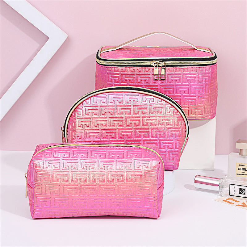 Bolsa de cosméticos de PU impermeable de gran capacidad