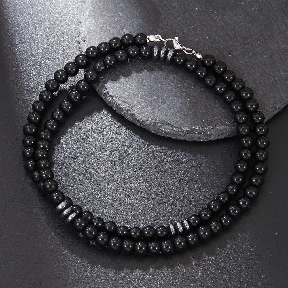 Collar de cuentas turquesas de moda para hombre