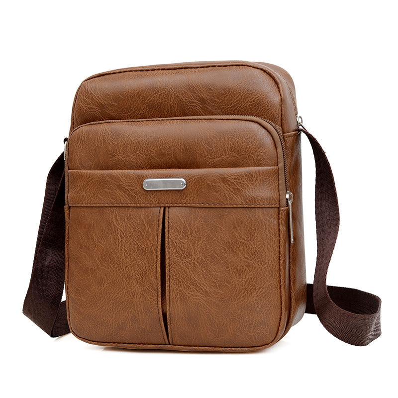 Bolso bandolera informal de PU para negocios a la moda para hombre