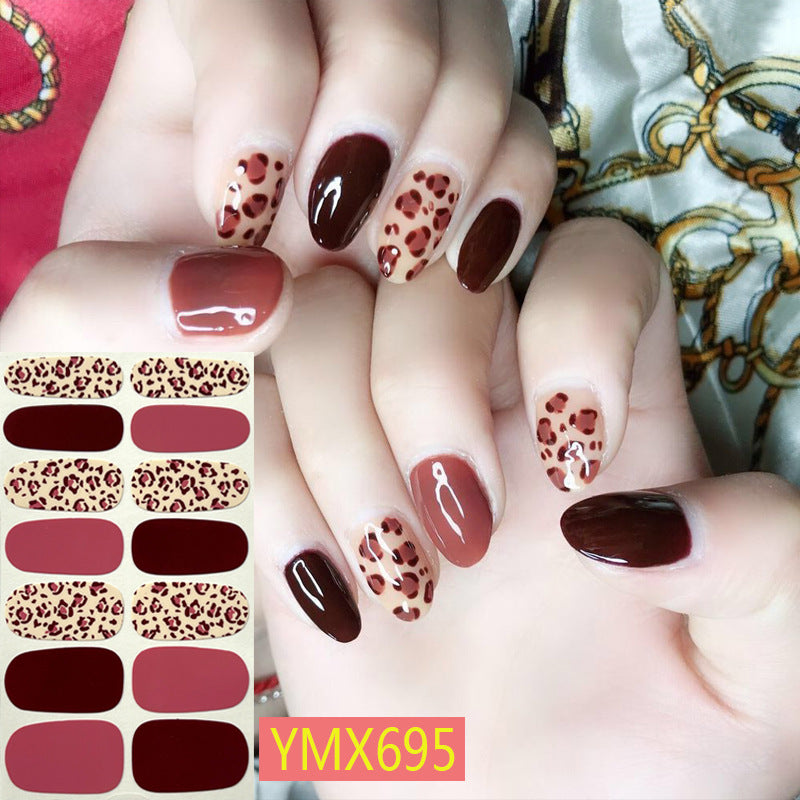 Autocollants pour ongles motif vache léopard automne et hiver
