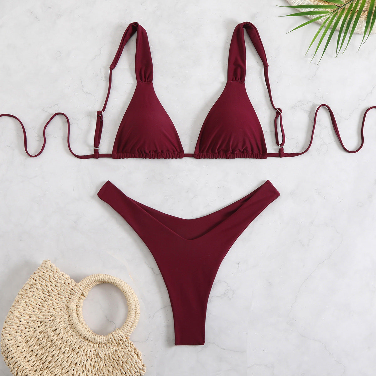 Maillot de bain bikini sexy à lacets et imprimé floral pour femme