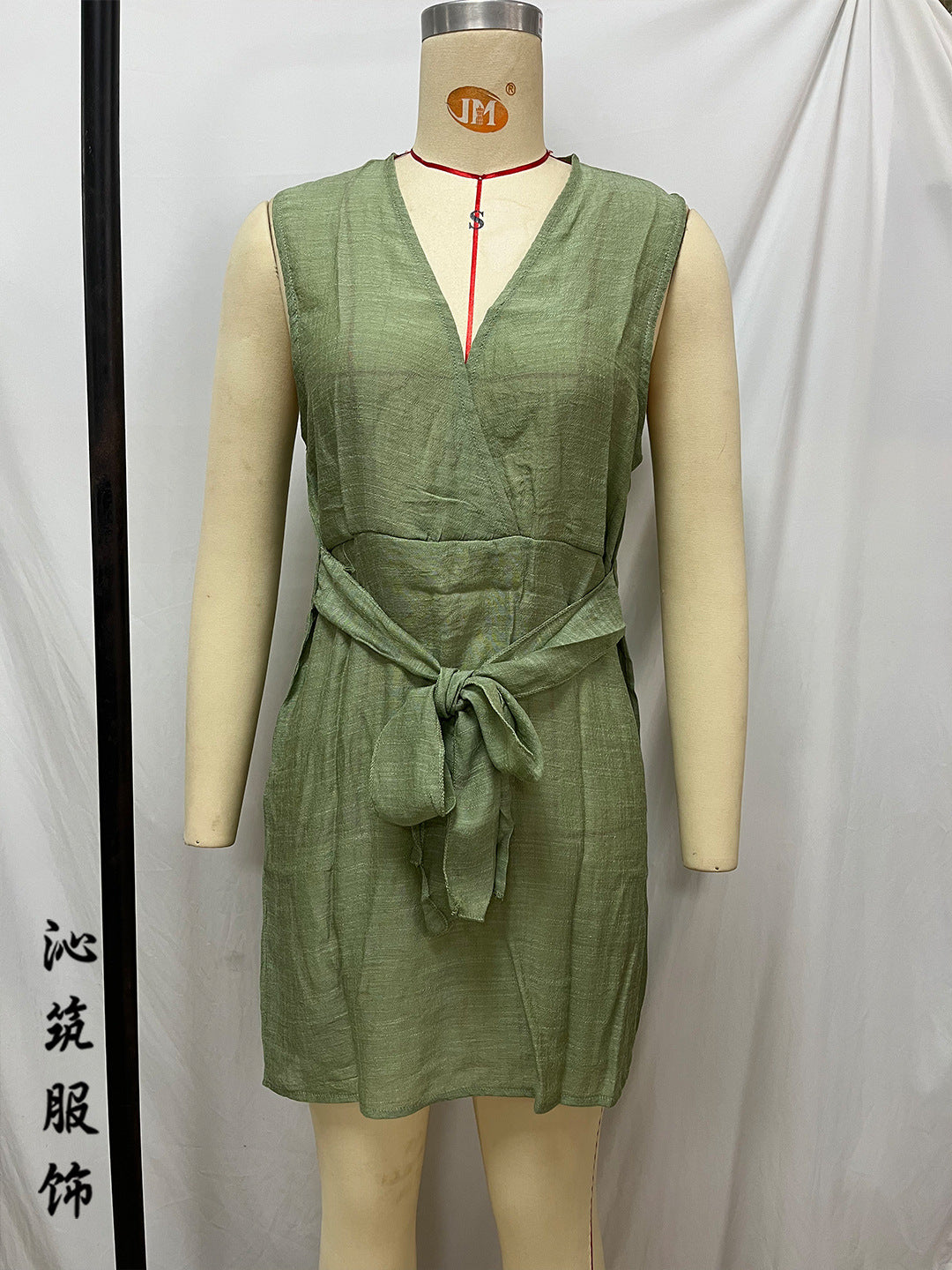 Summer Vacation Beach Lace-Up Sleeveless Bikini Coverup Dress