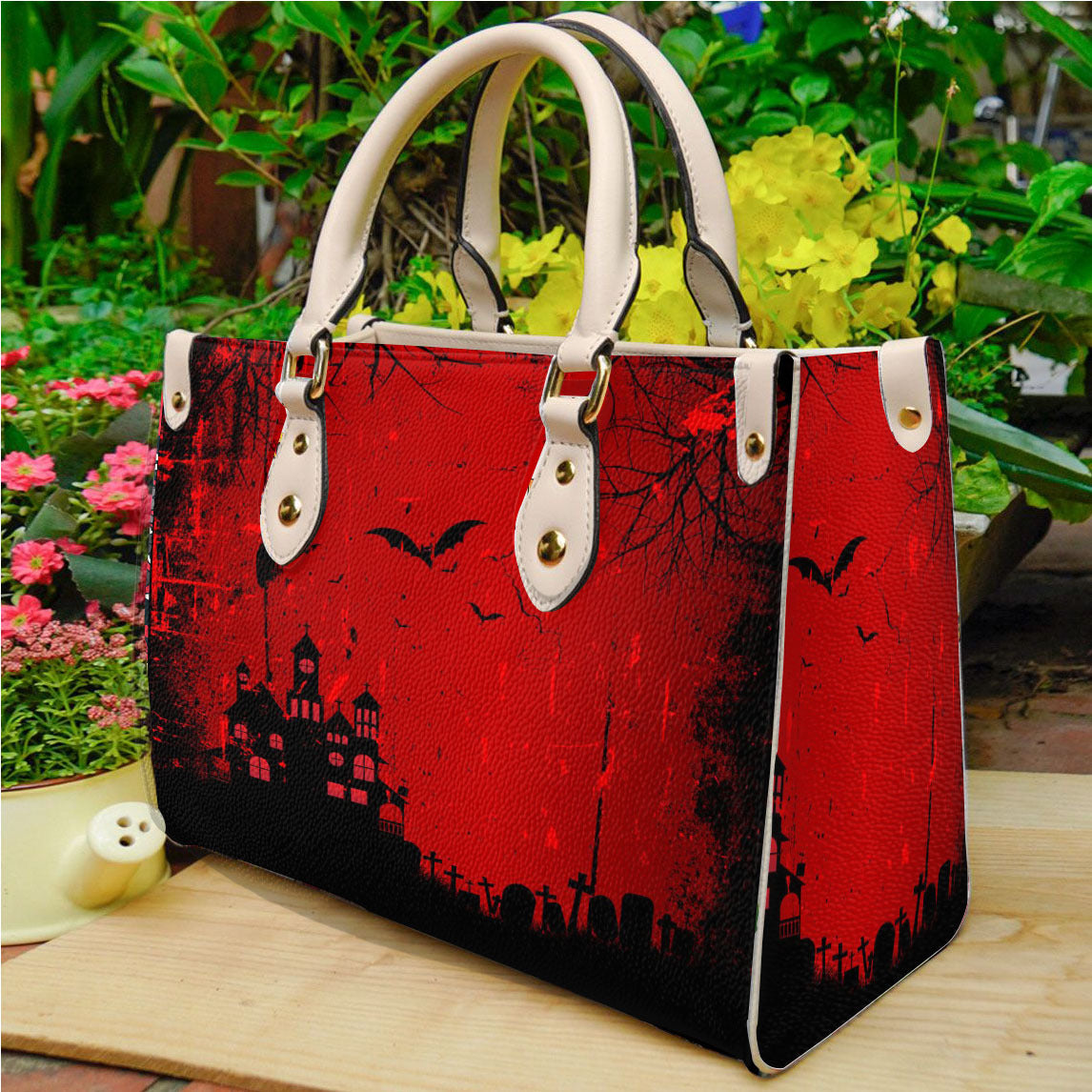 Sac à main en PU imprimé tête de mort pour femme, motif dessin animé d'Halloween