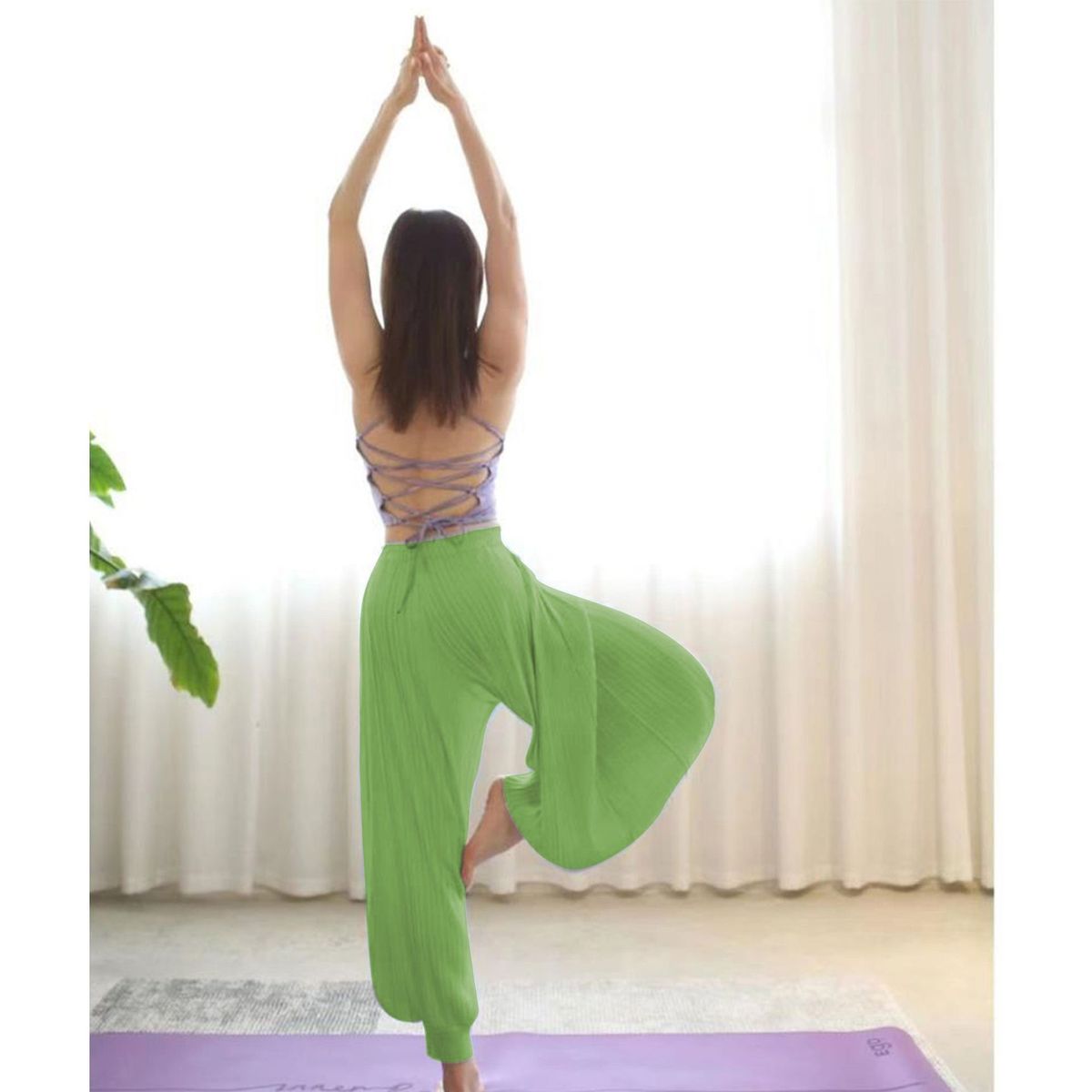 Women Casual Solid Color Loose Yoga Pants