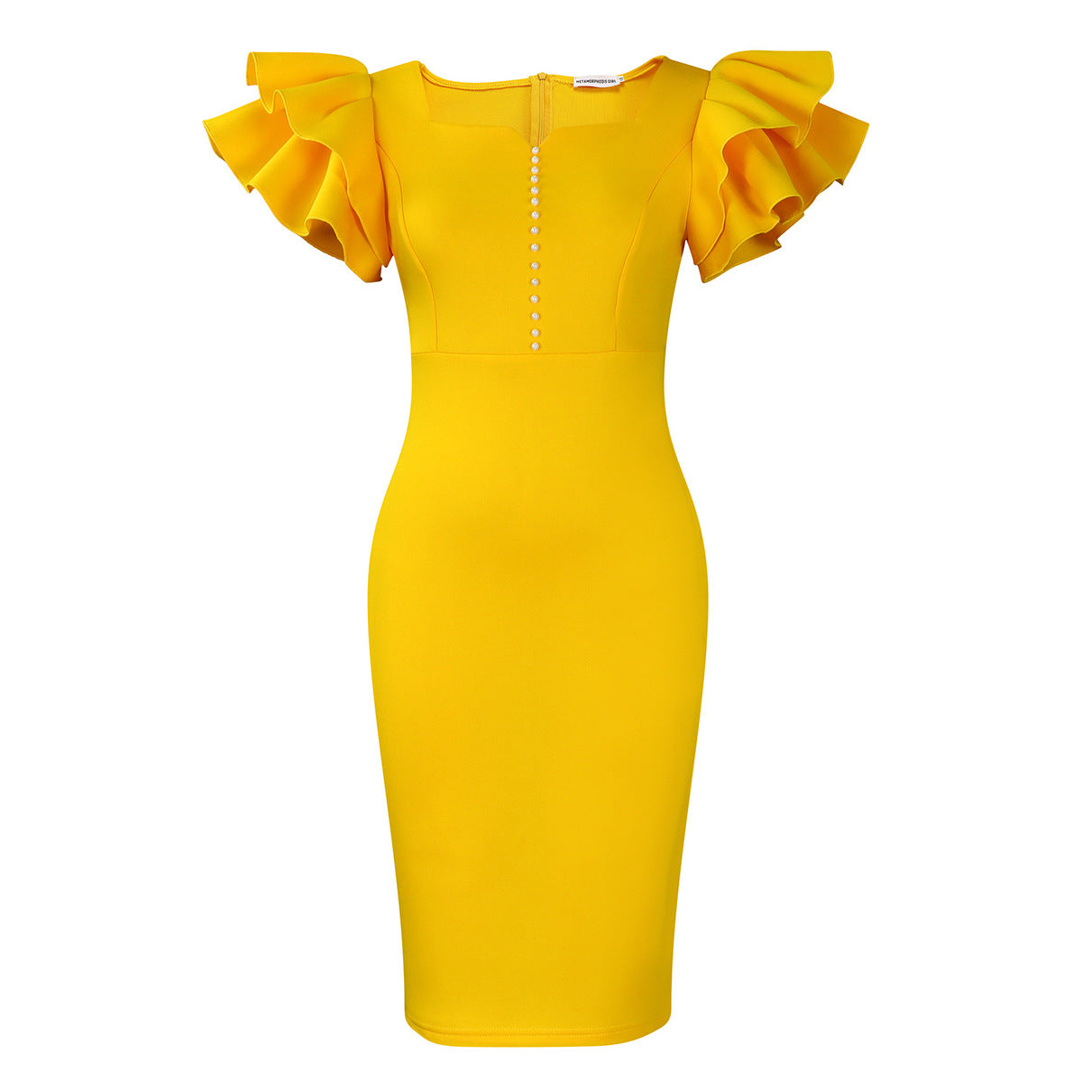 Women Fashion Elegant Plus Size Solid Color Dress