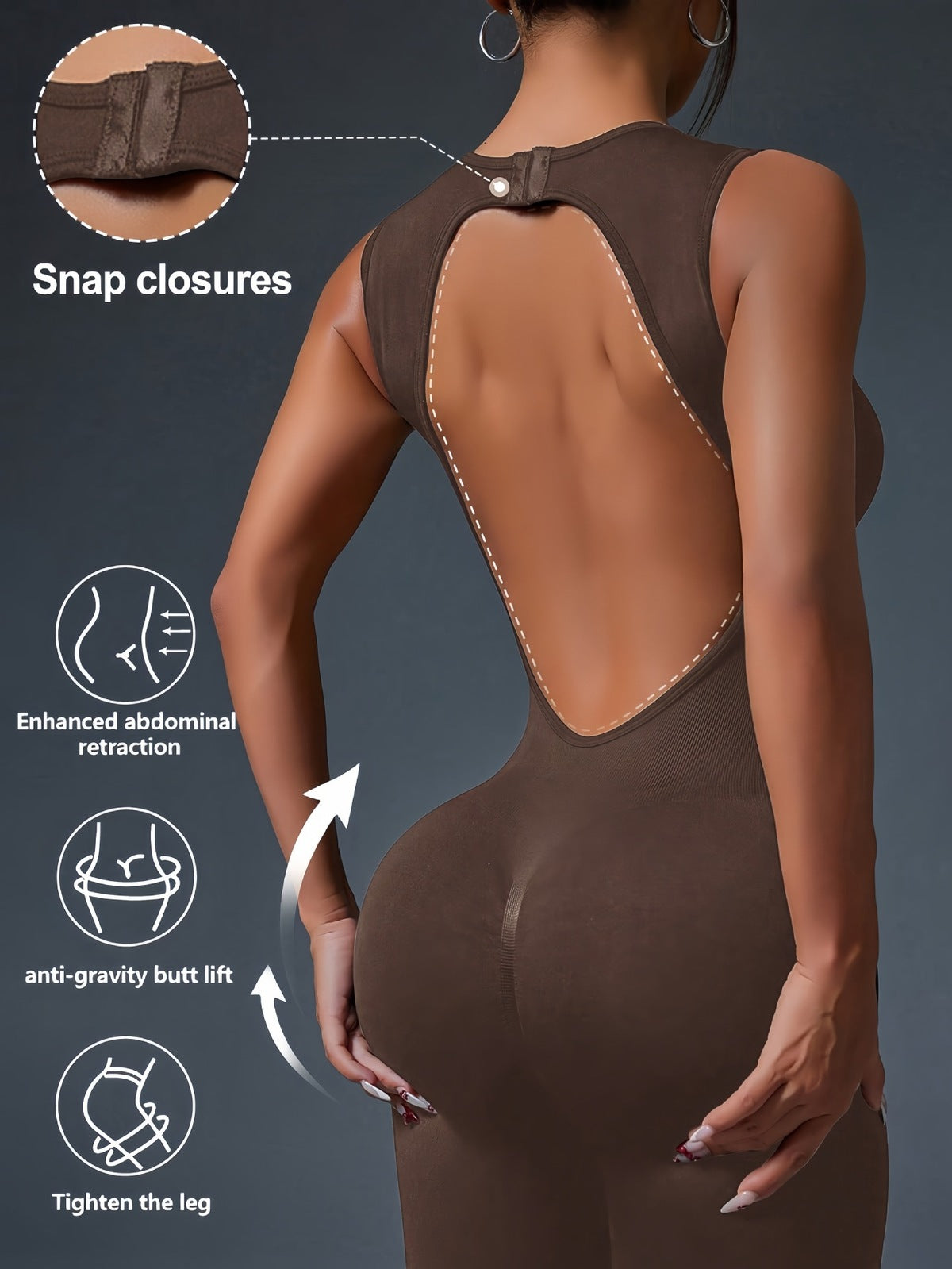 Women Fashion Solid Color Sleeveless Tight Yoga Jumpsuits