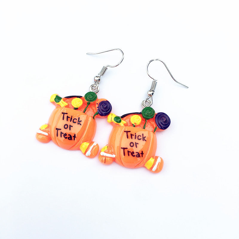 Pendientes colgantes de Halloween para mujer, divertidos, con esqueleto, fantasma, calabaza, gato y búho