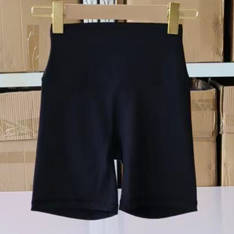 Short de yoga taille haute uni pour femme