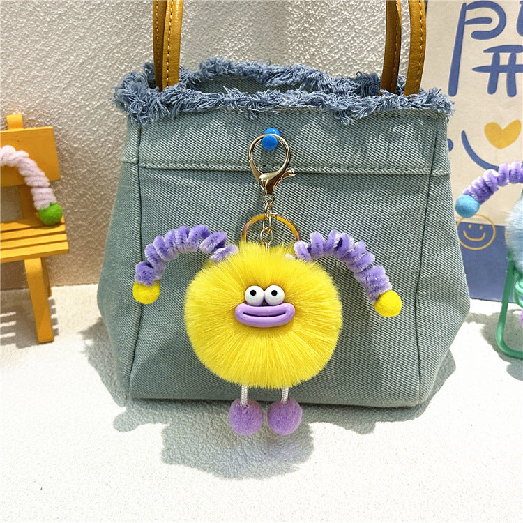 Llavero de peluche con forma de bolso de dibujos animados