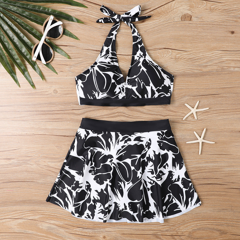 Maillot de bain bikini à lacets et imprimé tendance pour femme