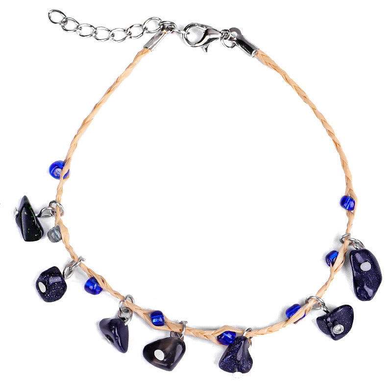 Tobillera Bohemia con Piedras Irregulares para Mujer