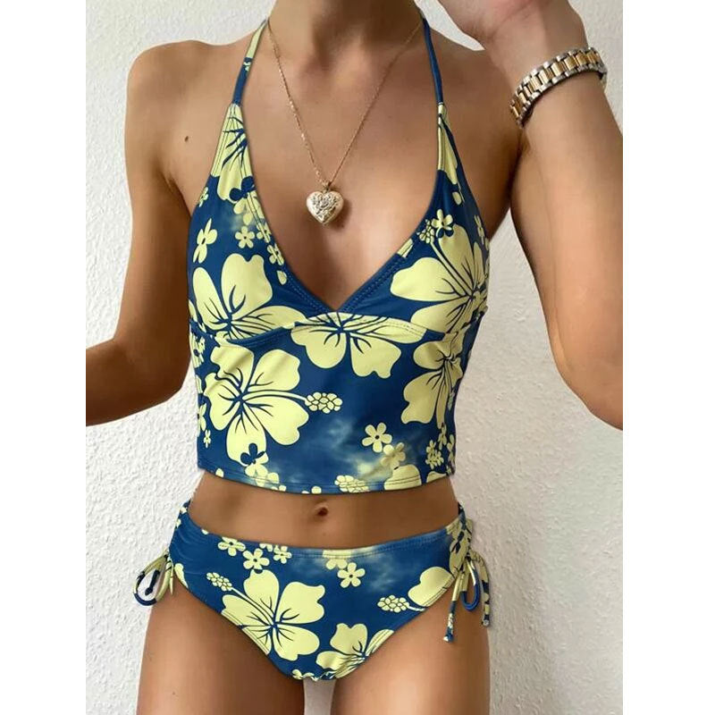 Bikini sexy con estampado floral para mujer para vacaciones de verano