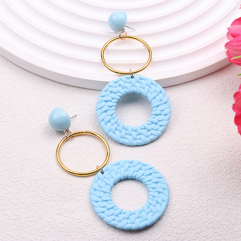 Bohemian Geometric Circular Acrylic Earrings